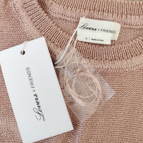 Lovers & Friends Ezra Pink Metallic Tie Sweater Dress Size XL NWT - Picture 11 of 16